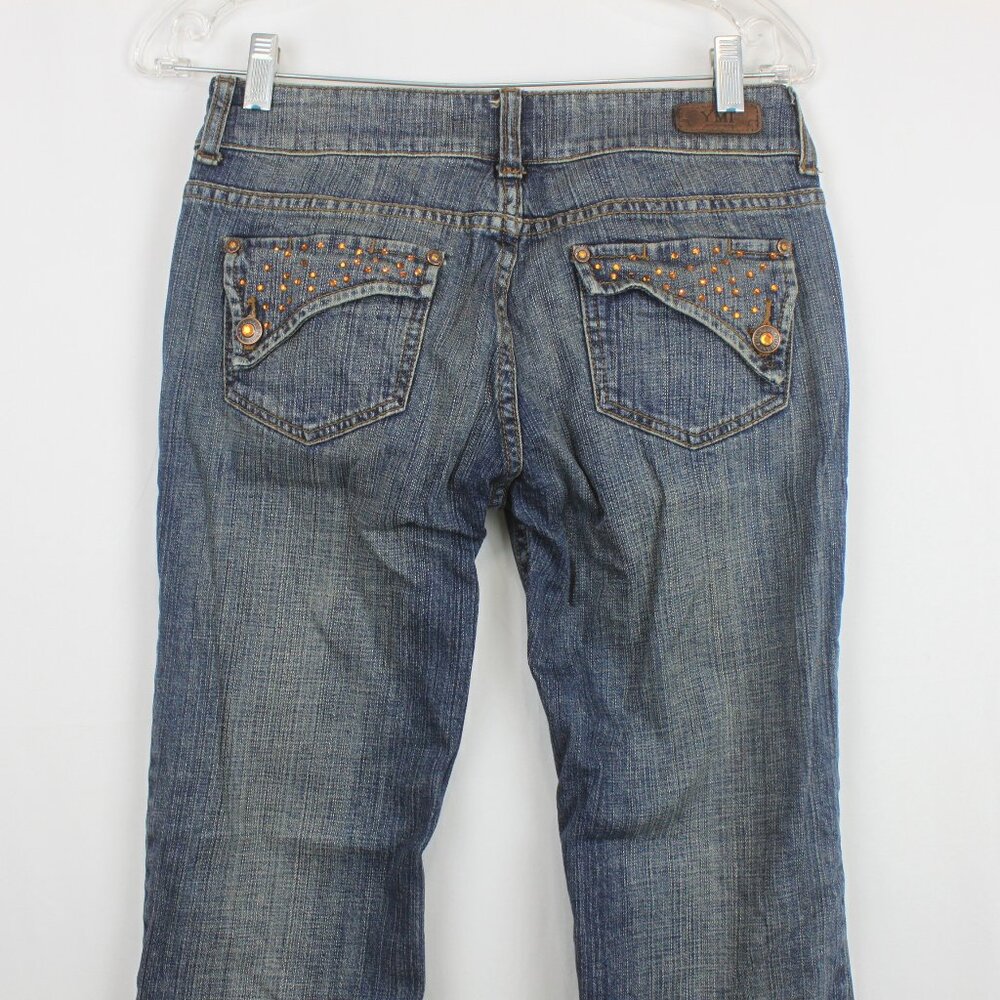 YM Premium Low Rise Boot Cut Rhinestone Jeans - Picture 11 of 16